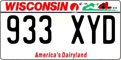 WI license plate 933XYD