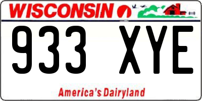 WI license plate 933XYE