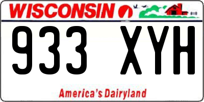 WI license plate 933XYH