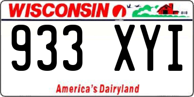 WI license plate 933XYI