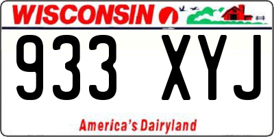 WI license plate 933XYJ