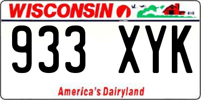 WI license plate 933XYK