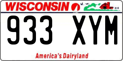 WI license plate 933XYM