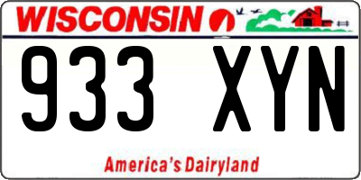 WI license plate 933XYN