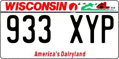 WI license plate 933XYP