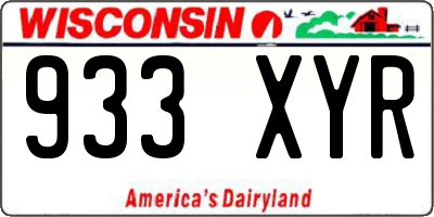 WI license plate 933XYR