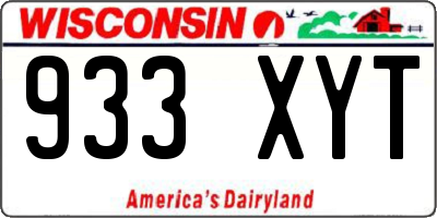 WI license plate 933XYT