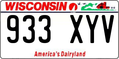 WI license plate 933XYV