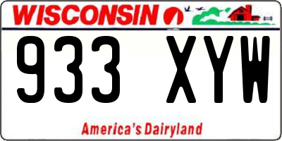 WI license plate 933XYW