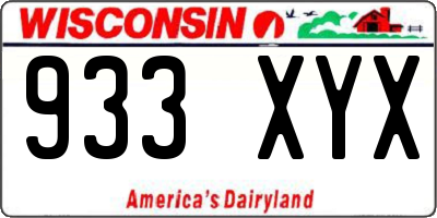 WI license plate 933XYX