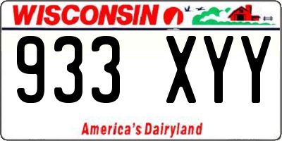 WI license plate 933XYY