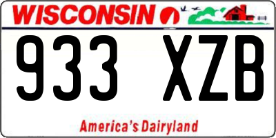 WI license plate 933XZB