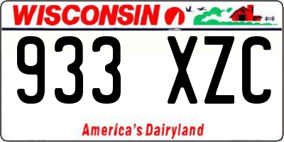 WI license plate 933XZC