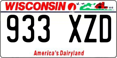 WI license plate 933XZD