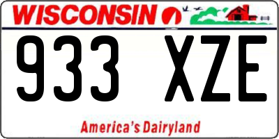 WI license plate 933XZE