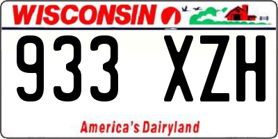 WI license plate 933XZH