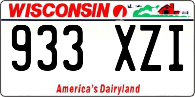 WI license plate 933XZI
