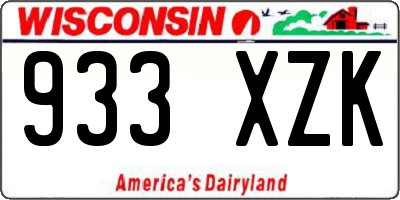 WI license plate 933XZK