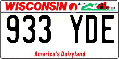 WI license plate 933YDE