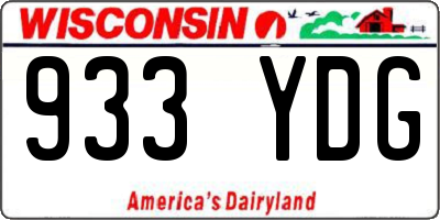 WI license plate 933YDG