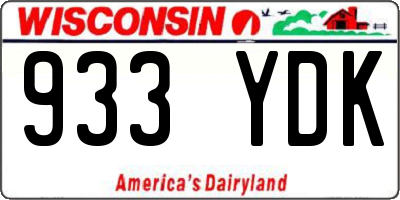 WI license plate 933YDK