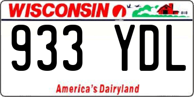 WI license plate 933YDL
