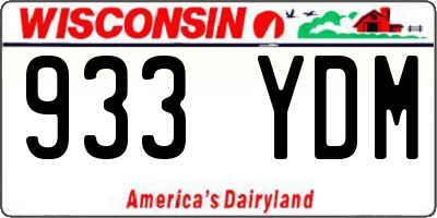 WI license plate 933YDM
