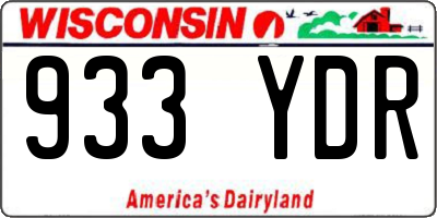 WI license plate 933YDR