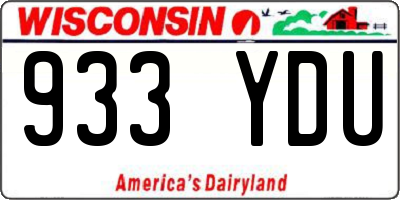 WI license plate 933YDU