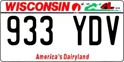 WI license plate 933YDV