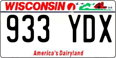 WI license plate 933YDX