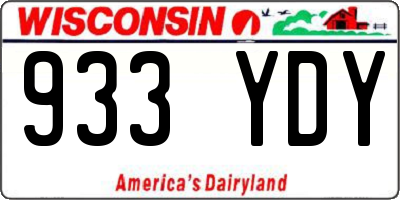 WI license plate 933YDY