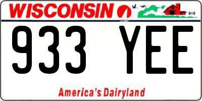 WI license plate 933YEE