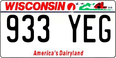 WI license plate 933YEG