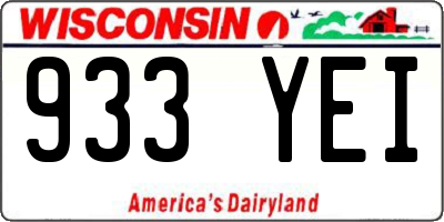 WI license plate 933YEI
