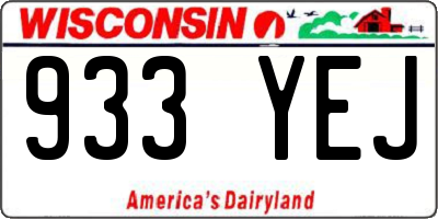 WI license plate 933YEJ