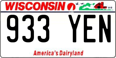 WI license plate 933YEN