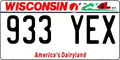WI license plate 933YEX