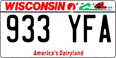 WI license plate 933YFA