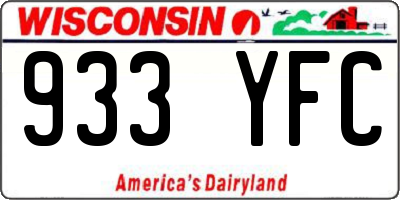 WI license plate 933YFC