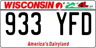 WI license plate 933YFD