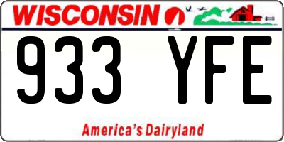 WI license plate 933YFE