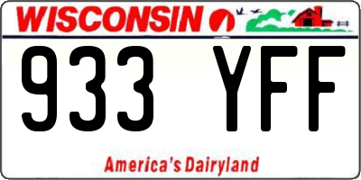WI license plate 933YFF