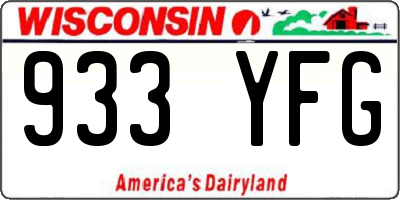 WI license plate 933YFG