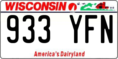 WI license plate 933YFN
