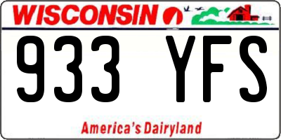 WI license plate 933YFS