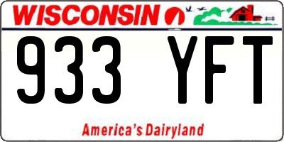 WI license plate 933YFT
