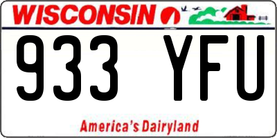 WI license plate 933YFU