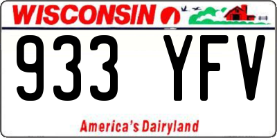 WI license plate 933YFV