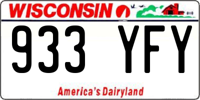 WI license plate 933YFY